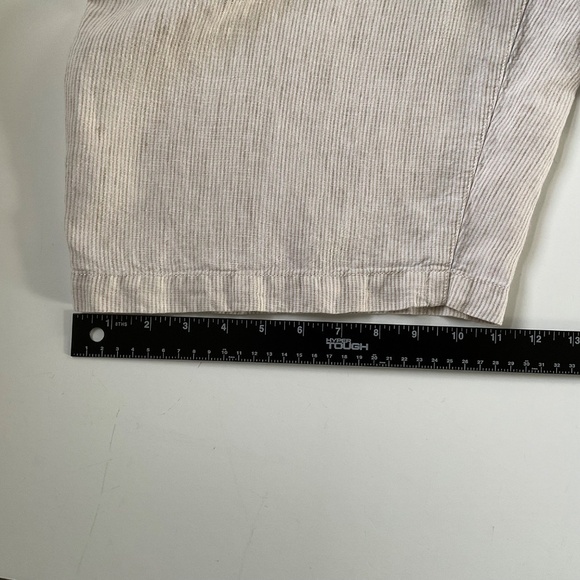 Tommy Bahama Relax Linen Short Sz 38 Natural Pinstripe Lagenlook Travel Everyday - Picture 9 of 11